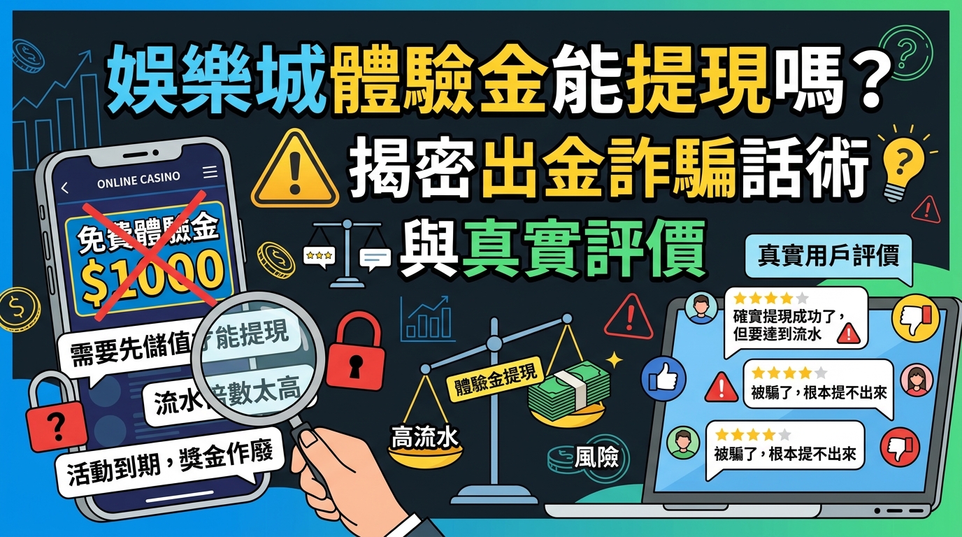 娛樂城體驗金能提現嗎？揭密出金詐騙話術與真實評價